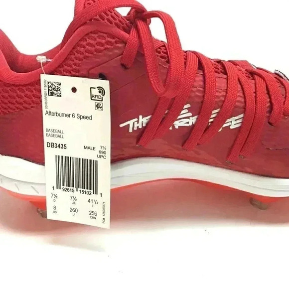 Adidas Adizero Baseball Cleats Mens 7.5D Red Afterburner 6 Speed Trap Shoes - Picture 5 of 8